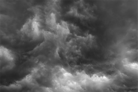 Dark, stormy sky. Black and white. Stock Photo - Budget Royalty-Free & Subscription, Code: 400-05146980