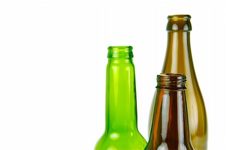 Empty beer bottles isolated against a white background Stock Photo - Budget Royalty-Free & Subscription, Code: 400-05147004