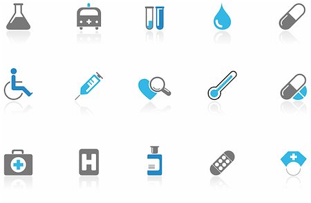 Healthcare and Pharma icons blue for your website Fotografie stock - Microstock e Abbonamento, Codice: 400-05147016