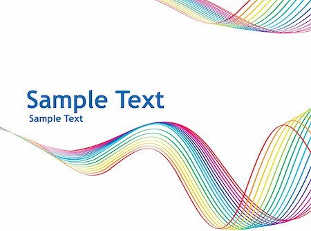 rainbow wave line with sample text background Stock Photo - Budget Royalty-Free & Subscription, Code: 400-05147202