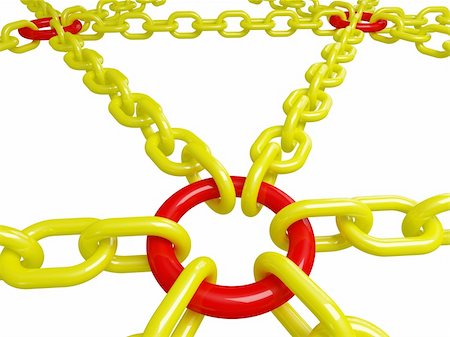 simsearch:400-04359676,k - 3d illustration of red and yellow chain isolated on white Stock Photo - Budget Royalty-Free & Subscription, Code: 400-05147319