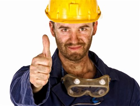 confident manual worker thumb up selective focus Stock Photo - Budget Royalty-Free & Subscription, Code: 400-05147331