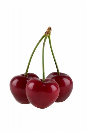 simsearch:400-04266671,k - three cherries, isolated on white background Foto de stock - Super Valor sin royalties y Suscripción, Código: 400-05147773