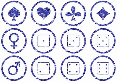 solitaire - Games icons set. Grunge. White - dark blue palette. Vector illustration. Stock Photo - Budget Royalty-Free & Subscription, Code: 400-05147994
