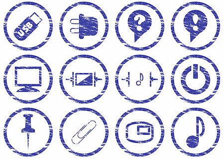 simsearch:400-05148042,k - Gadget icons set. Grunge. White - dark blue palette. Vector illustration. Stock Photo - Budget Royalty-Free & Subscription, Code: 400-05148063