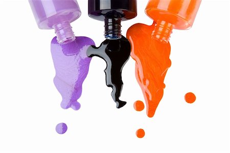 simsearch:400-04806901,k - The colour nail polish which is pouring out from bottles on a white background Foto de stock - Royalty-Free Super Valor e Assinatura, Número: 400-05148096
