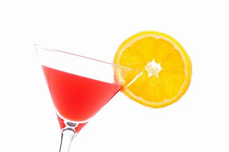 simsearch:400-06767505,k - A glass of fresh strawberry cocktail with orange slice isolated on white background Foto de stock - Super Valor sin royalties y Suscripción, Código: 400-05148139