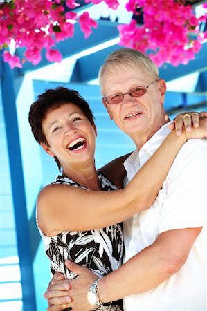 beautiful mature couple smiling looking at the camera Stock Photo - Budget Royalty-Free & Subscription, Code: 400-05148132