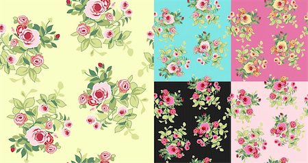flower print element in different style Stock Photo - Budget Royalty-Free & Subscription, Code: 400-05148193