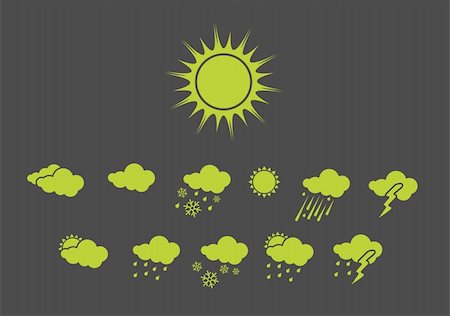 simsearch:400-08506268,k - Vector illustration ? set of elegant Weather Icons for all types of weather Stock Photo - Budget Royalty-Free & Subscription, Code: 400-05148218