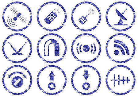 simsearch:400-05148042,k - Gadget icons set. Grunge. White - dark blue palette. Vector illustration. Stock Photo - Budget Royalty-Free & Subscription, Code: 400-05148240