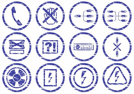 simsearch:400-05148042,k - Gadget icons set. Grunge. White - dark blue palette. Vector illustration. Stock Photo - Budget Royalty-Free & Subscription, Code: 400-05148241