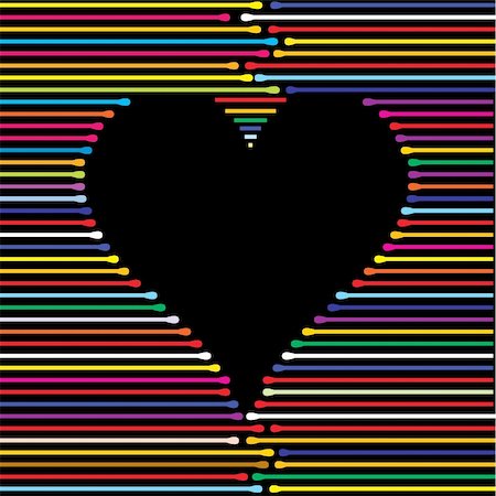 simsearch:400-04079766,k - heart made from color lines, vector illustration Stock Photo - Budget Royalty-Free & Subscription, Code: 400-05148330