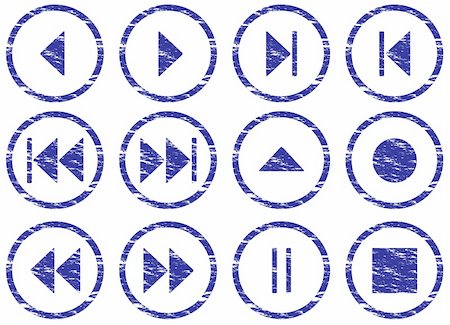 simsearch:400-05148042,k - Multimedia navigation buttons set. White - dark blue palette. Vector illustration. Stock Photo - Budget Royalty-Free & Subscription, Code: 400-05148407
