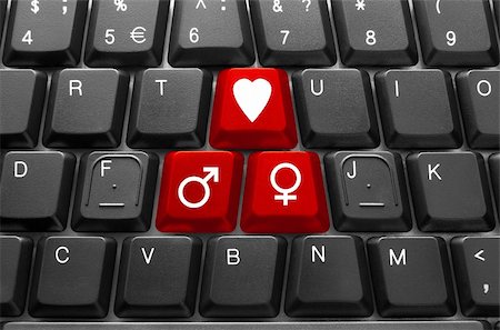 simsearch:400-03966441,k - Close-up of Computer keyboard,  with red "Love" key Foto de stock - Super Valor sin royalties y Suscripción, Código: 400-05148441