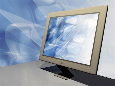 Lcd monitor with abstract wallpaper. Stockbilder - Microstock & Abonnement, Bildnummer: 400-05148895