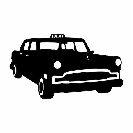 black taxi car, vector illustration Stock Photo - Budget Royalty-Free & Subscription, Code: 400-05149006