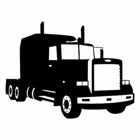 black truck silhouette , vector illustration Stock Photo - Budget Royalty-Free & Subscription, Code: 400-05149007