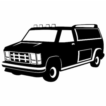 simsearch:400-04898575,k - isolated black minivan , vector illustration Stock Photo - Budget Royalty-Free & Subscription, Code: 400-05149003