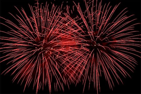 simsearch:400-04419970,k - Frame fill with two red firework flowers Stock Photo - Budget Royalty-Free & Subscription, Code: 400-05149264