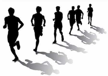 simsearch:400-04384907,k - Vector drawing competition on the run. Silhouettes on a white background Stock Photo - Budget Royalty-Free & Subscription, Code: 400-05149302