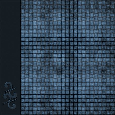 Woven textured blue background with insignia border Stockbilder - Microstock & Abonnement, Bildnummer: 400-05149459