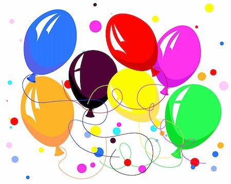 Beautiful colour balloon in the air. Vector illustration. Stock Photo - Budget Royalty-Free & Subscription, Code: 400-05149778
