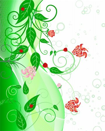 simsearch:400-06412891,k - Green floral vector background for design use Photographie de stock - Aubaine LD & Abonnement, Code: 400-05149786