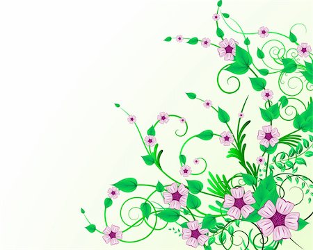 simsearch:400-06412891,k - Green floral vector background for design use Photographie de stock - Aubaine LD & Abonnement, Code: 400-05149787