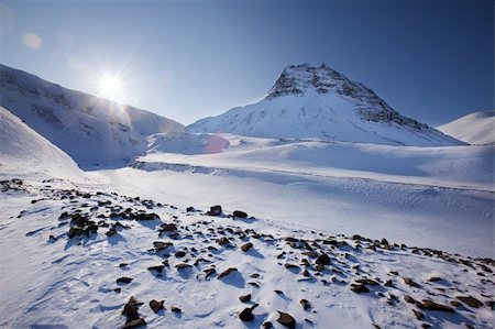 Mountain landscape on the island of Spitsbergen, Svalbard, Norway Stock Photo - Budget Royalty-Free & Subscription, Code: 400-05140162
