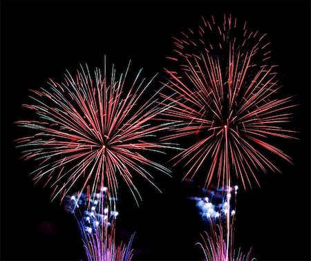 simsearch:400-06416200,k - Colorful fireworks over black background Stock Photo - Budget Royalty-Free & Subscription, Code: 400-05140345