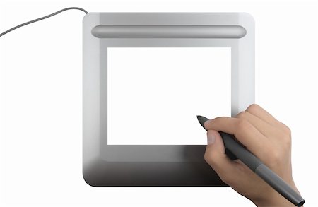 simsearch:400-08919132,k - Modern digital tablet with blank screen isolated over white Foto de stock - Super Valor sin royalties y Suscripción, Código: 400-05140486