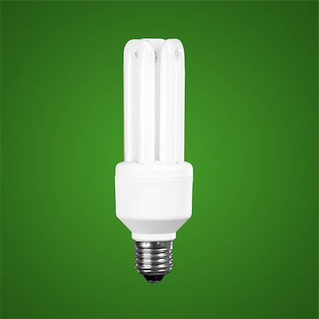 simsearch:400-04626612,k - Fluorescent Light Bulb on a green background Ð energy concept Foto de stock - Super Valor sin royalties y Suscripción, Código: 400-05140504