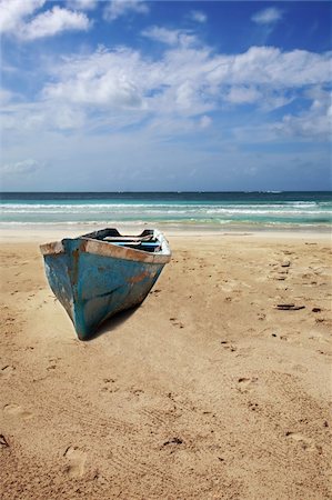 punta cana - Old boat on beach of Punta Cana, Dominican Republic Stock Photo - Budget Royalty-Free & Subscription, Code: 400-05140702