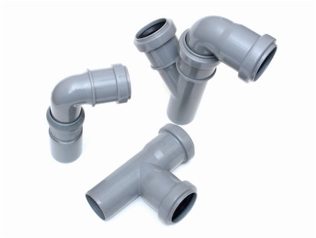 simsearch:400-05268441,k - Set of sewer pipes on a white background Stockbilder - Microstock & Abonnement, Bildnummer: 400-05140828
