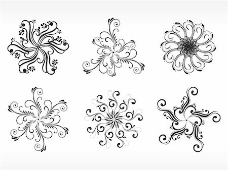 filigree tattoo pictures - abstract floral tattoo background, vector illustration Stock Photo - Budget Royalty-Free & Subscription, Code: 400-05140932