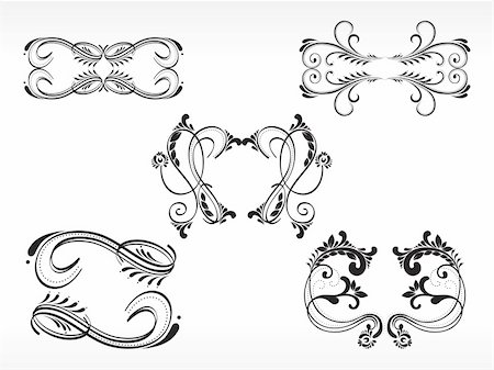 filigree tattoo pictures - abstract design tattoo illustration with stylish shape Stock Photo - Budget Royalty-Free & Subscription, Code: 400-05140940