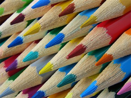 simsearch:400-04362378,k - Color pencils set fragment closeup Stock Photo - Budget Royalty-Free & Subscription, Code: 400-05141012