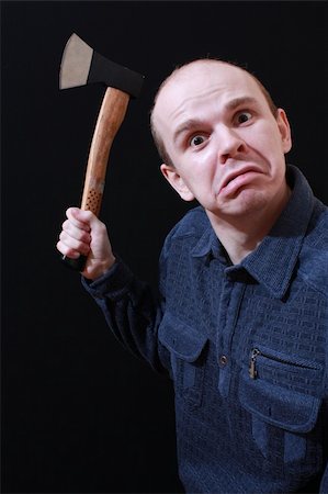 power ax - Young man with axe Stock Photo - Budget Royalty-Free & Subscription, Code: 400-05141173