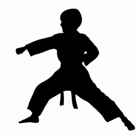 KARATE MEN SILUET VECTOR Stock Photo - Budget Royalty-Free & Subscription, Code: 400-05141200