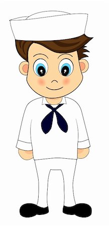 sailor (male) - Illustration of a cartoon cute sailor in uniform Photographie de stock - Aubaine LD & Abonnement, Code: 400-05141407