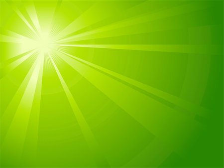 Asymmetric green light burst with the centre in the upper left third. All rays controlled by on linear gradient. Radial gradient for background, outer ring. Artwork grouped and layered. Global colors. Stock Photo - Budget Royalty-Free & Subscription, Code: 400-05141409