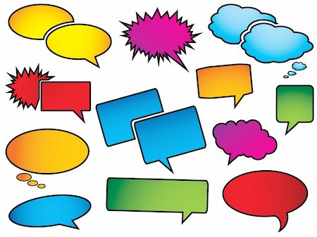 speech bubble with someone thinking - Pop art speech bubbles.  Please check my portfolio for more cartoon illustrations. Stock Photo - Budget Royalty-Free & Subscription, Code: 400-05141413