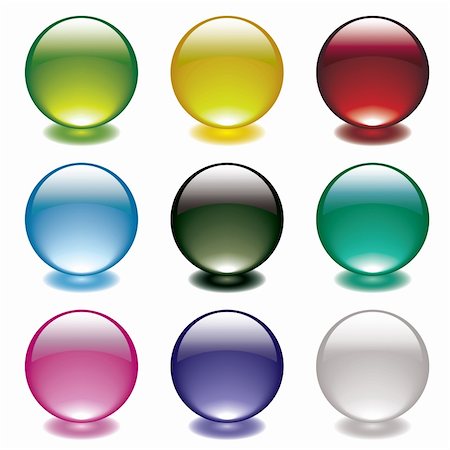 Collection of nine gel filled round bubble icons with bright colorful shadows Stock Photo - Budget Royalty-Free & Subscription, Code: 400-05141628