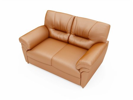 simsearch:600-07783899,k - isolated brown sofa over white background Stock Photo - Budget Royalty-Free & Subscription, Code: 400-05141757