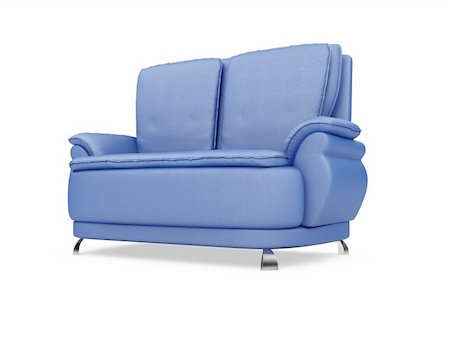 simsearch:400-04617249,k - isolated blue sofa over white background Stock Photo - Budget Royalty-Free & Subscription, Code: 400-05141768