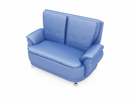 simsearch:400-04617249,k - isolated blue sofa over white background Stock Photo - Budget Royalty-Free & Subscription, Code: 400-05141769