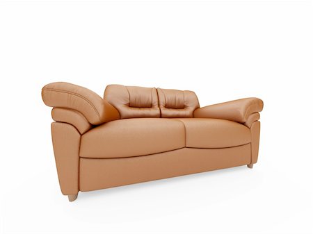 simsearch:400-05262182,k - isolated brown sofa over white background Stock Photo - Budget Royalty-Free & Subscription, Code: 400-05141760