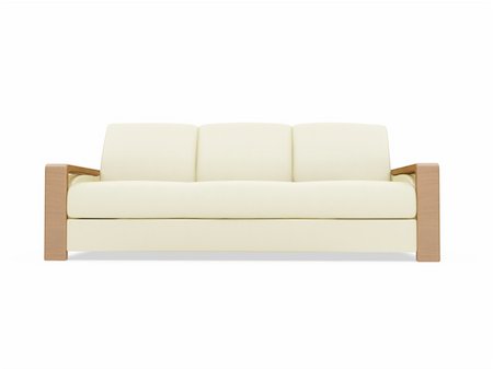 simsearch:400-05262182,k - isolated beige sofa over white background Stock Photo - Budget Royalty-Free & Subscription, Code: 400-05141774