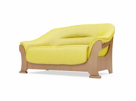 simsearch:400-05262182,k - isolated yellow sofa over white background Stock Photo - Budget Royalty-Free & Subscription, Code: 400-05141784